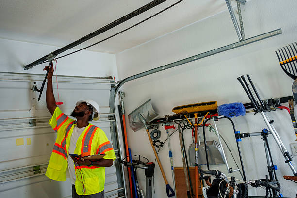 Professional Garage Door Installation technician working in Leake County County, MS